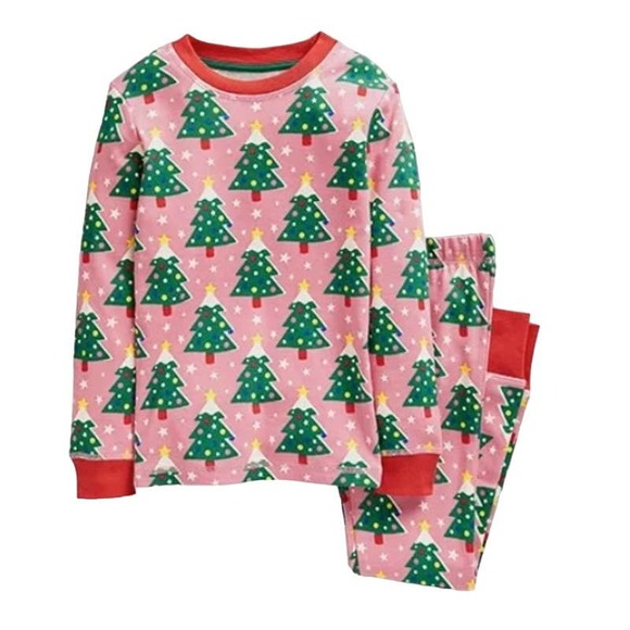 NWT Mini Boden Christmas Trees Glow in the Dark Cotton Fitted Pajamas (4) - Picture 1 of 12